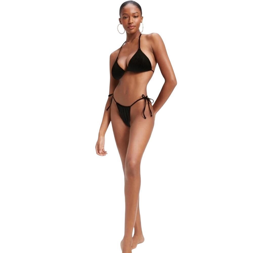 Good AMERICAN ALWAYS FITS TINY TIES BIKINI TOP, SIZE 00/0